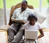 woman using wireless laptop