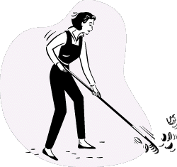 Woman Raking