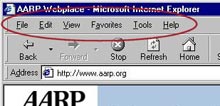 screen shot of menu bar