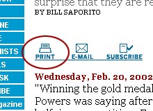screen shot of A Web page with Print format