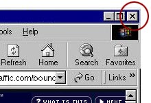 screen shot of popup ad