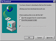 screen shot of save the file to disk