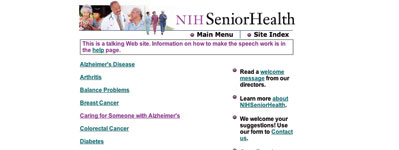 Senior Health web site