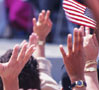Photo: hands taking pledge