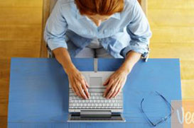 woman typing