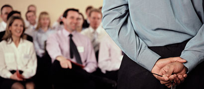 Speaker at conference (h)