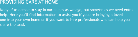 Providing Care at Home